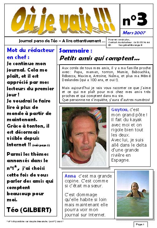 Le journal mars 2007 page 1