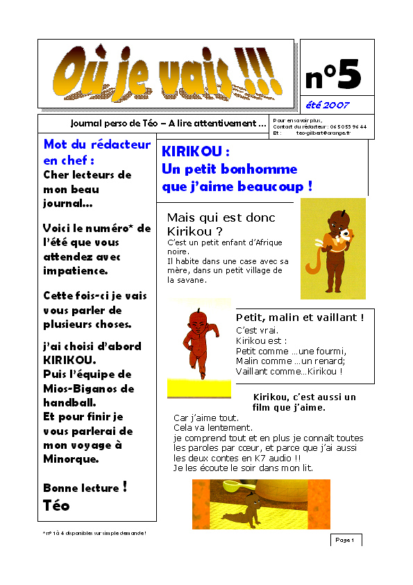 Le journal Été 2007 page 1